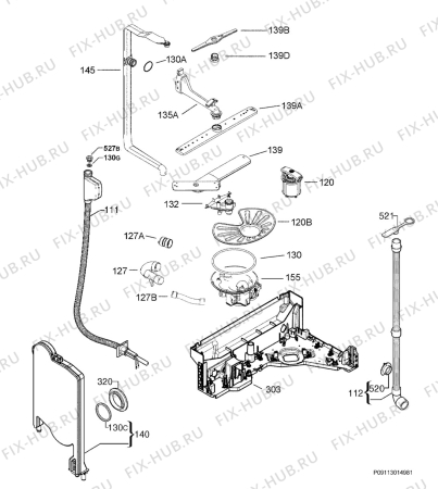 Взрыв-схема посудомоечной машины Aeg F55036MOP - Схема узла Hydraulic System 272